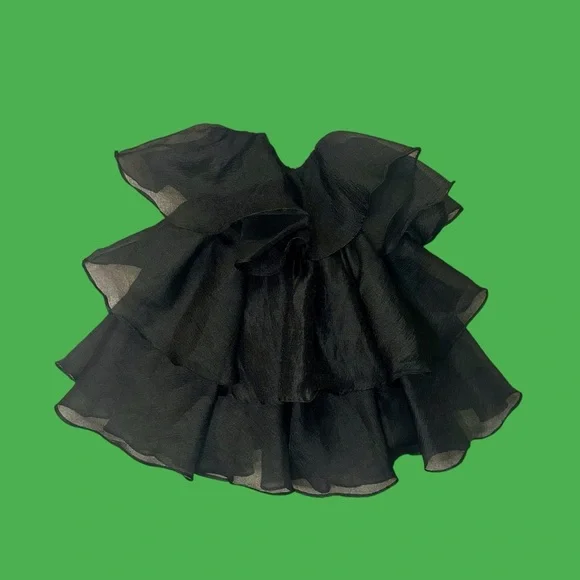 NWT Altar’d State ‘Sadie’ Black Strapless Tiered Ruffle Dress Size XS - Picture 9 of 12